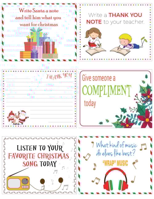 Elf on the Shelf printable note cards Some elf on the shelf printable note cards involve a little treat or activity; save them for a special day.