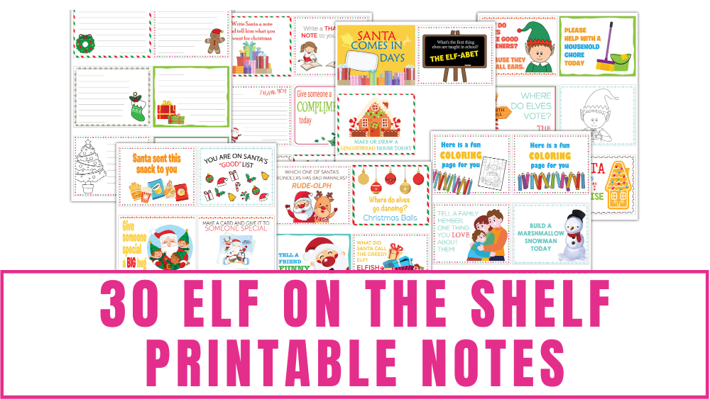 Elf on the Shelf printable notes