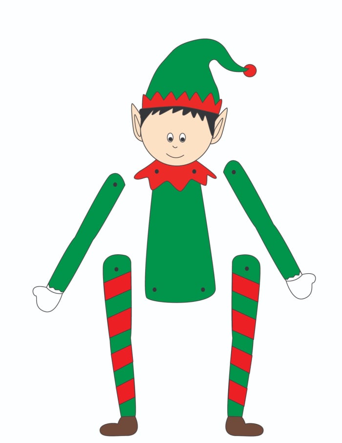 light printable elf template This pre-colored light skinned printable elf template is a quick and easy activity, perfect when you're pressed for time.