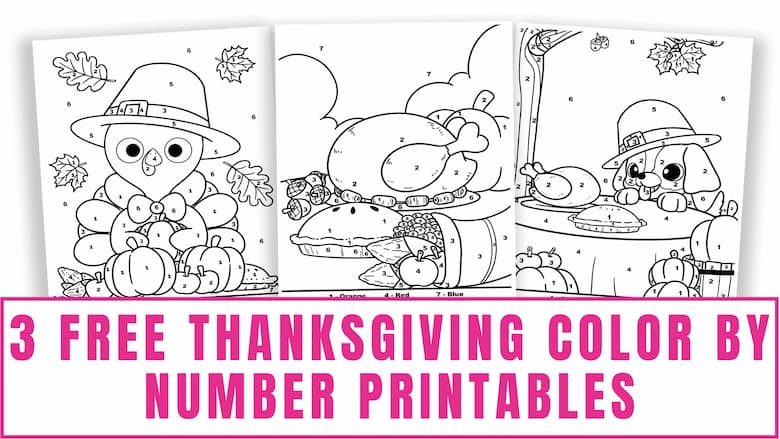 Free Thanksgiving Color by Number Printables