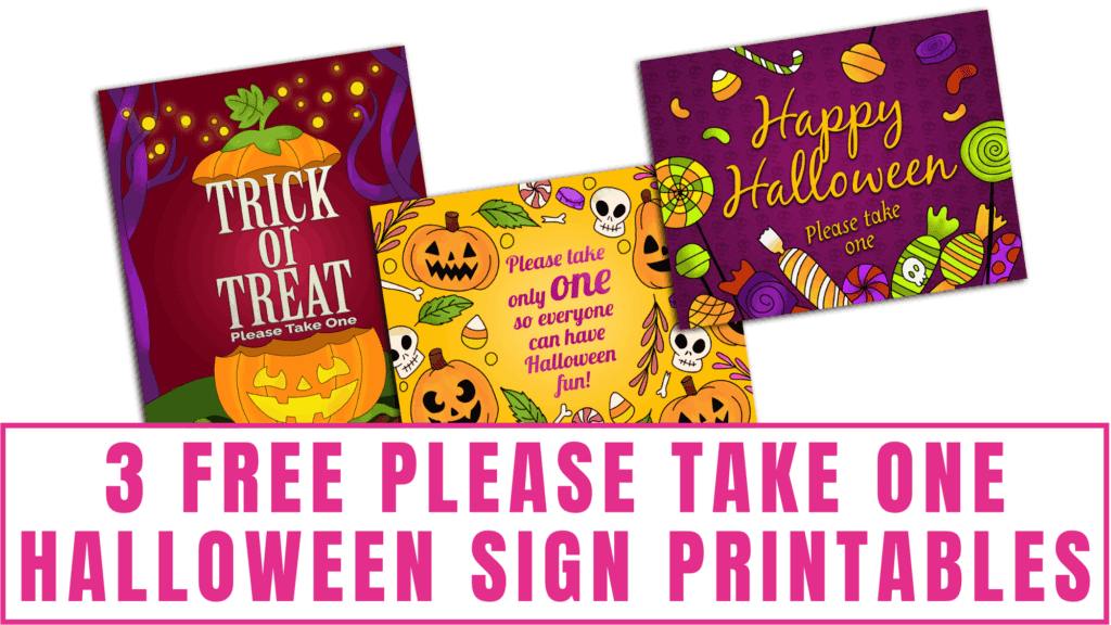 free please take one Halloween sign printables