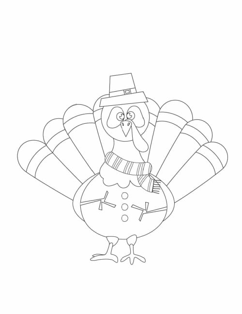 Use this how to disguise a turkey template printable to transform this turkey into a snowman.