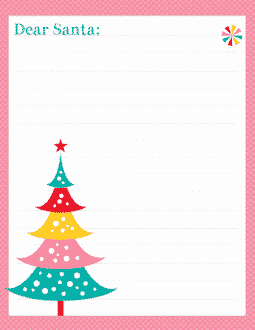 pink dots Santa Claus letter template