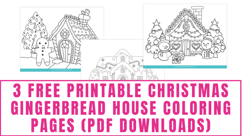 Free Printable Christmas Gingerbread House Coloring Pages PDF Download