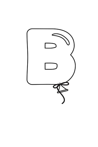 Printable Bubble Letters Balloon Letter B