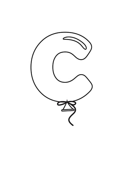 Printable Bubble Letters Balloon Letter C