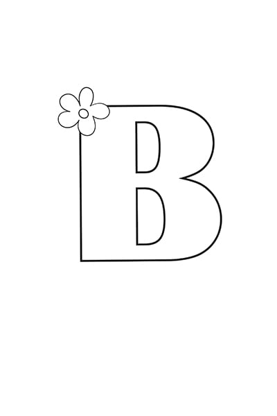 Printable Bubble Letters Flower Letter B