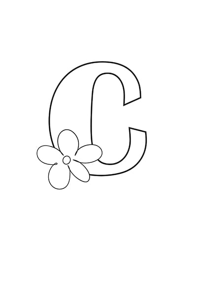Printable Bubble Letters Flower Letter C