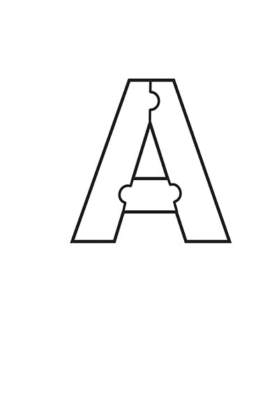 Printable Bubble Letters Puzzle Letter A