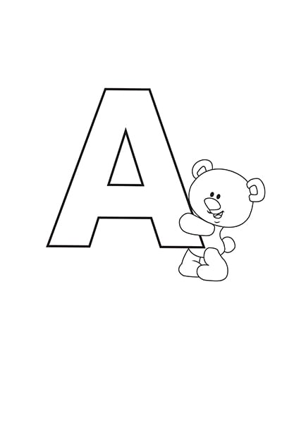 Printable Bubble Letters Teddy Bear Letter A