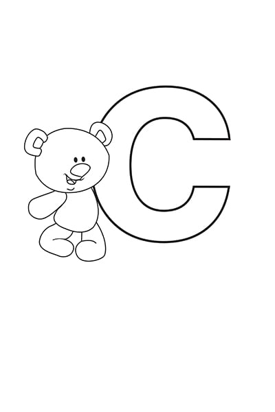 Printable Bubble Letters Teddy Bear Letter C