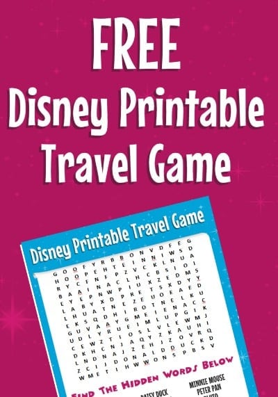 free Disney printable travel game for kids free Disney printable travel game for kids