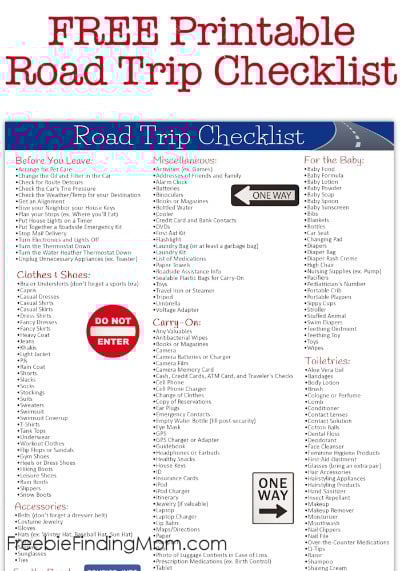 free printable road trip checklist free printable road trip checklist