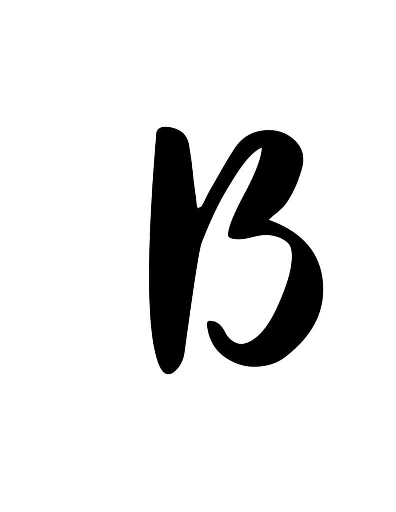 free printable capital modern calligraphy letters modern calligraphy B