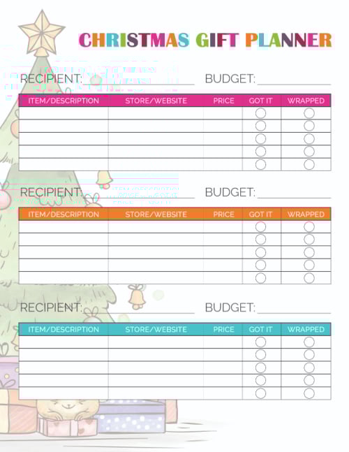 printable Christmas shopping list printable Christmas shopping list