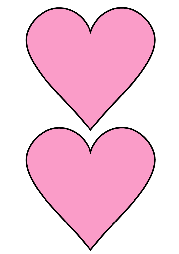 free printable heart outline template pink