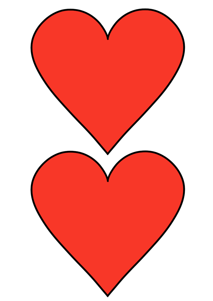 free printable heart outline template red