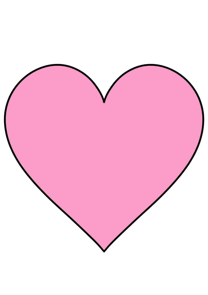 free printable large heart image pink