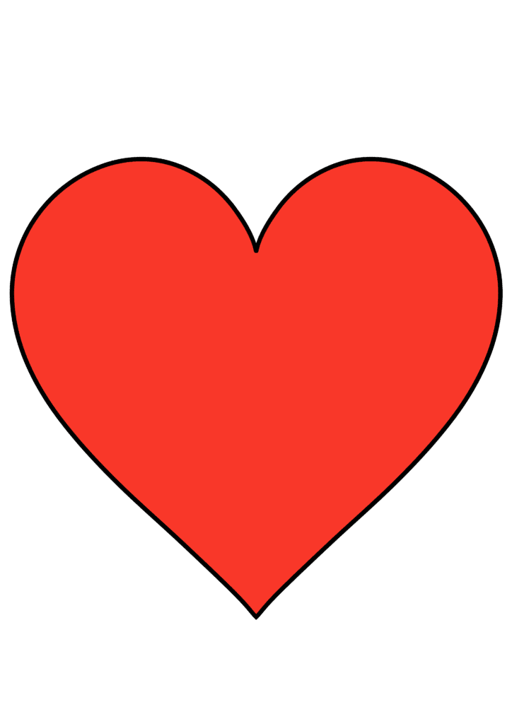 free printable large heart image red