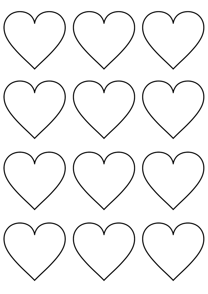 free printable small heart shapes