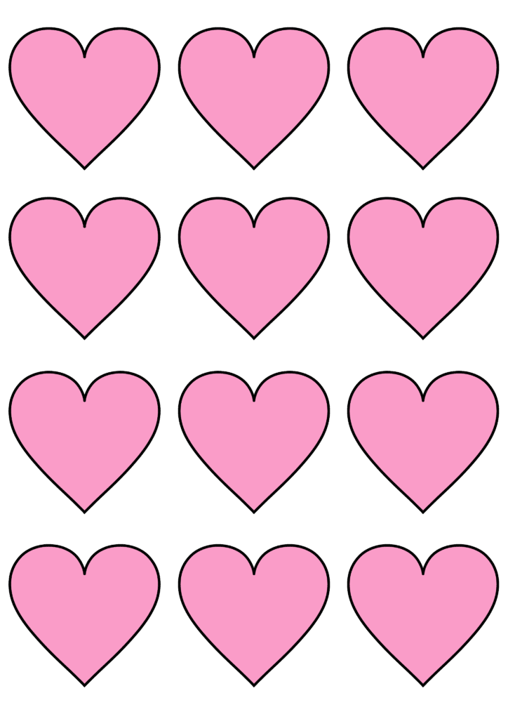 free printable small heart shapes pink