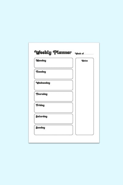 printable weekly schedule template