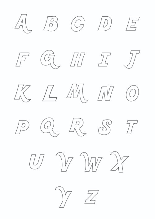 Printable Bubble Letters Fancy Letters Set ()