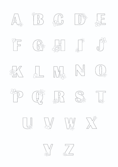 Printable Bubble Letters Flower Letters Set ()