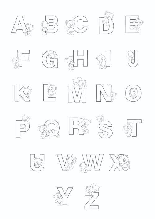 Printable Bubble Letters Teddy Bear Letters Set ()