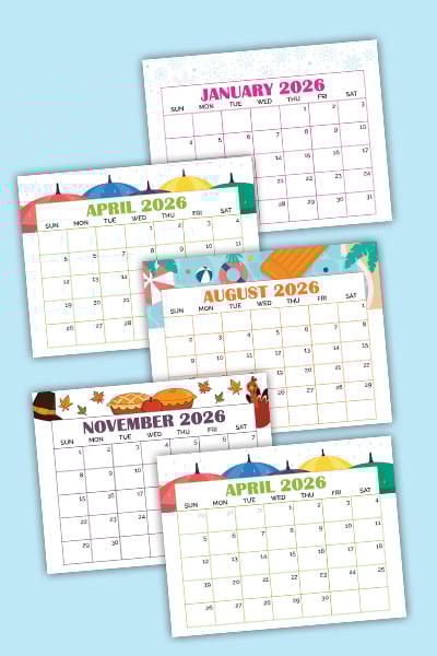 free printable calendars 2026