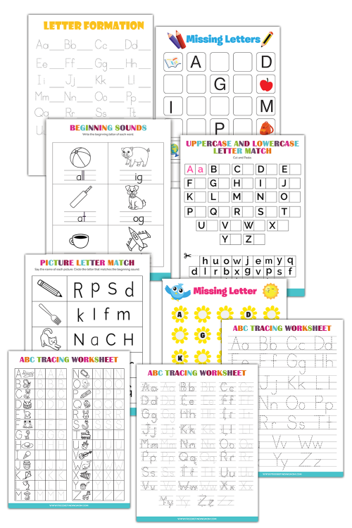 printable abc worksheets for kindergarten preschool