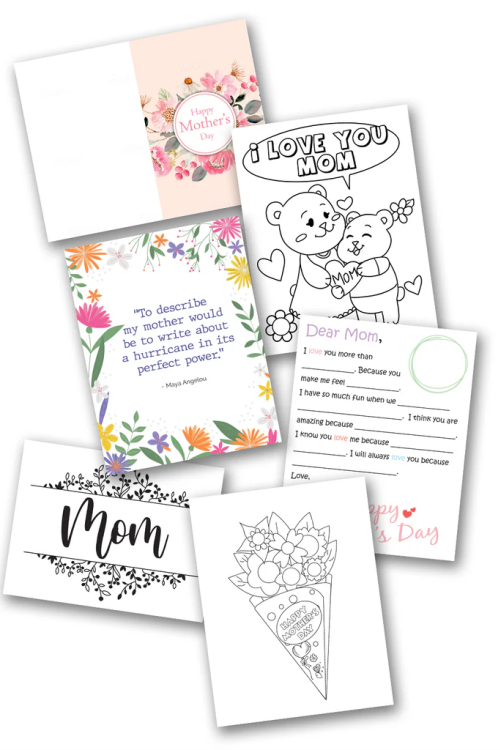 Mothers Day cards crafts decorations signs letter