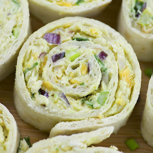 chicken avocado salad roll ups