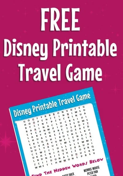 free Disney word search printable