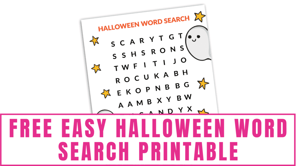 free easy Halloween word search printable