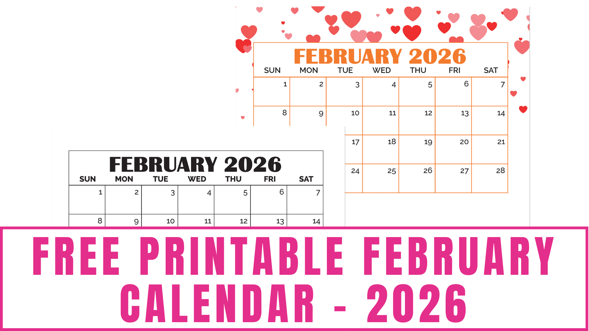 Free Printable February Calendar – 2026