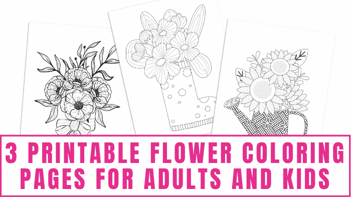 printable flower coloring pages for adults kids printable flower coloring pages for adults kids