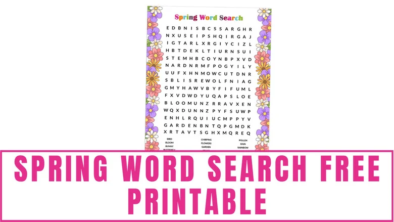 spring word search free printable