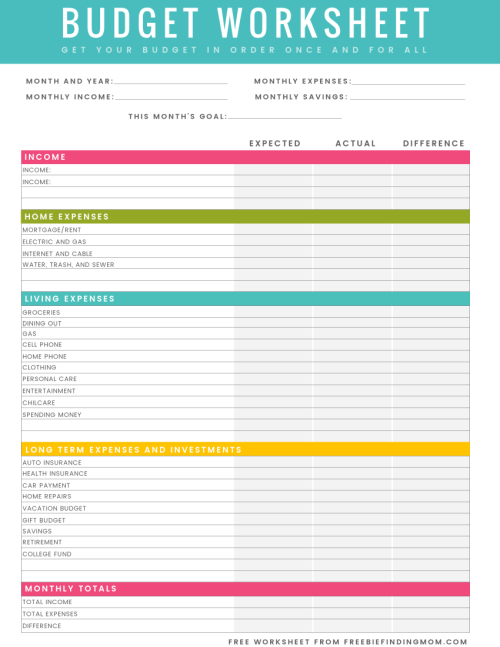free printable household budget worksheet free printable household budget worksheet
