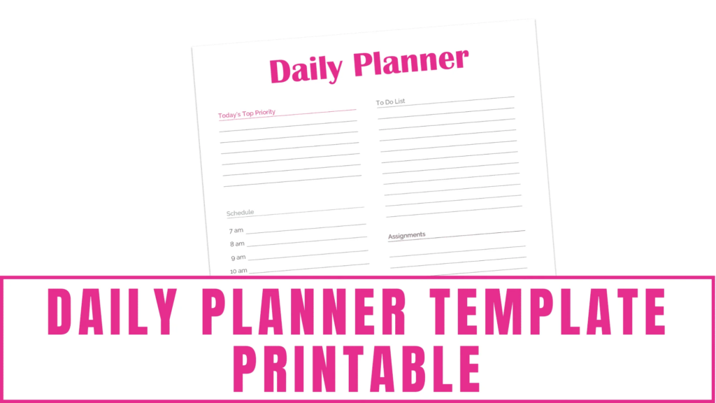 daily planner template printable