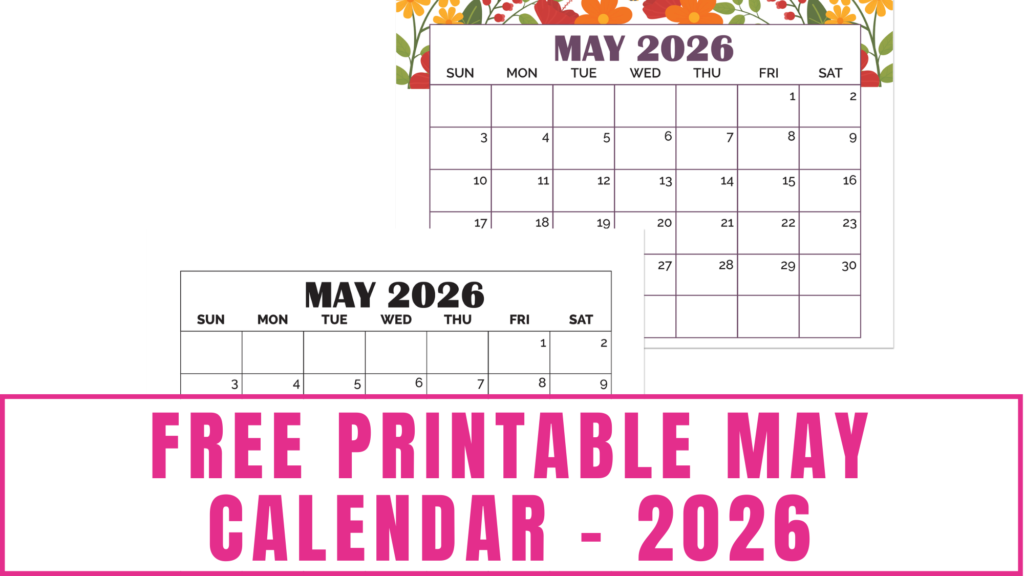 free printable May calendar