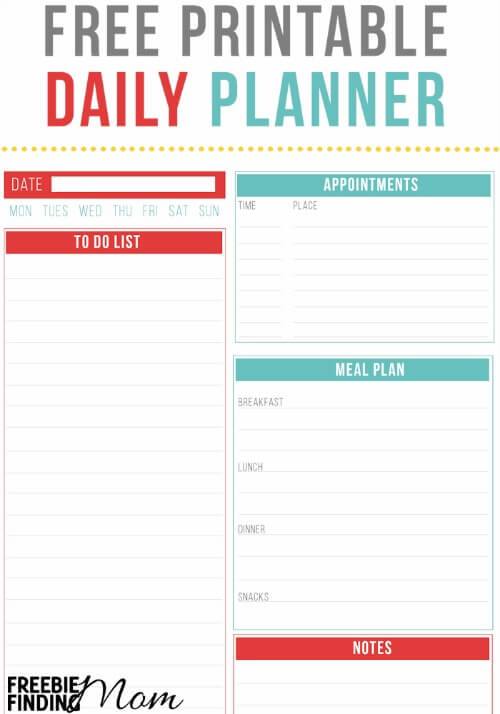 free printable daily planner