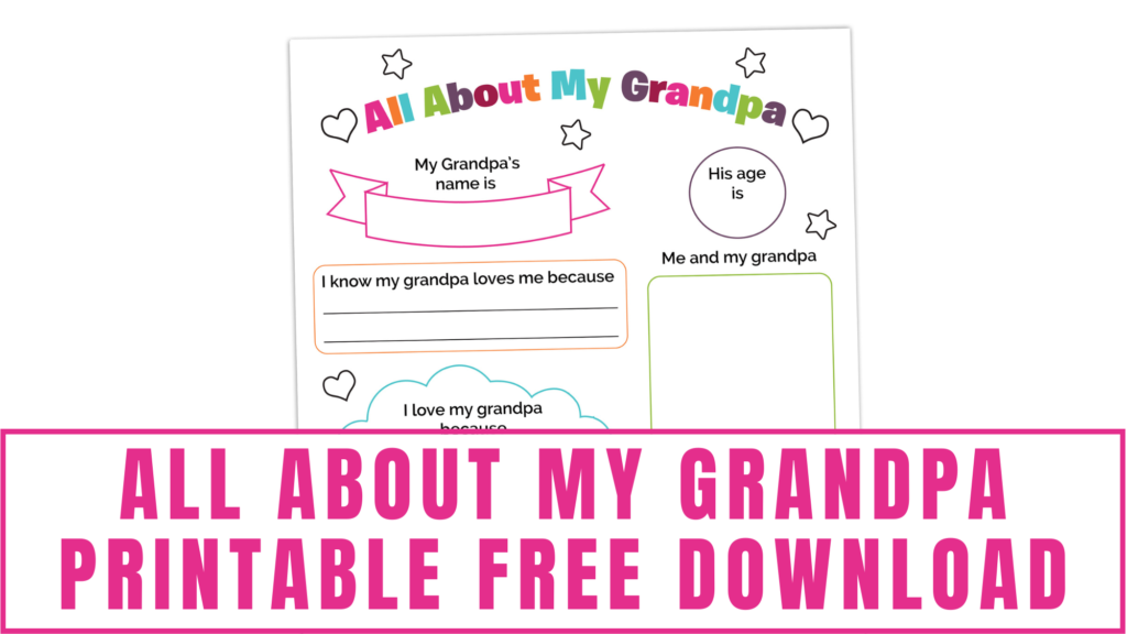 all about my grandpa printable free download