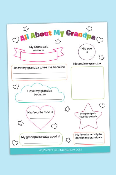 all about my grandpa printable free download