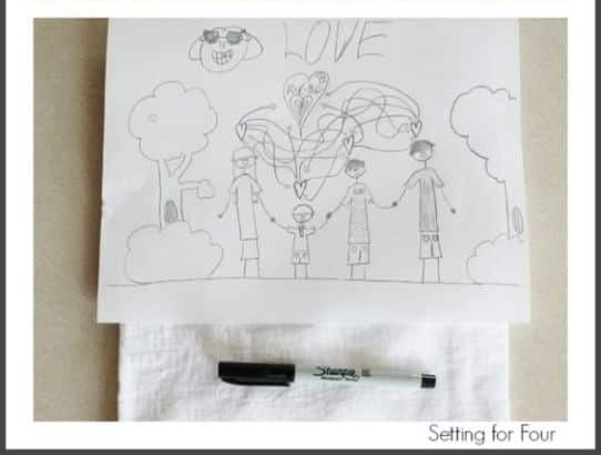 easy diy kids art tea towel gift idea