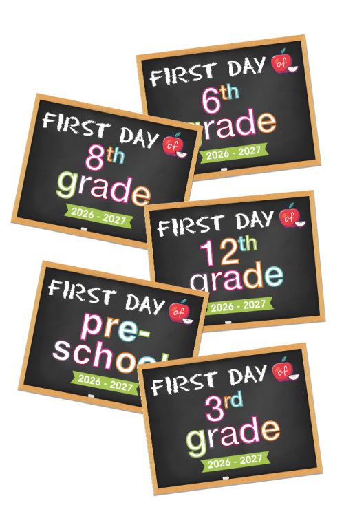 first day of school signs chalkboard