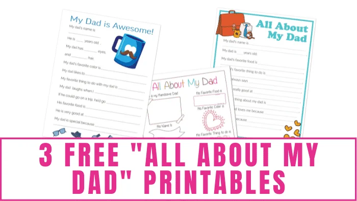 free all about my dad printables