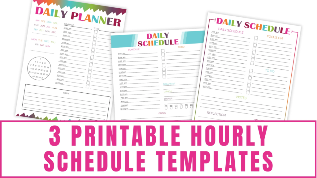 printable hourly schedule templates